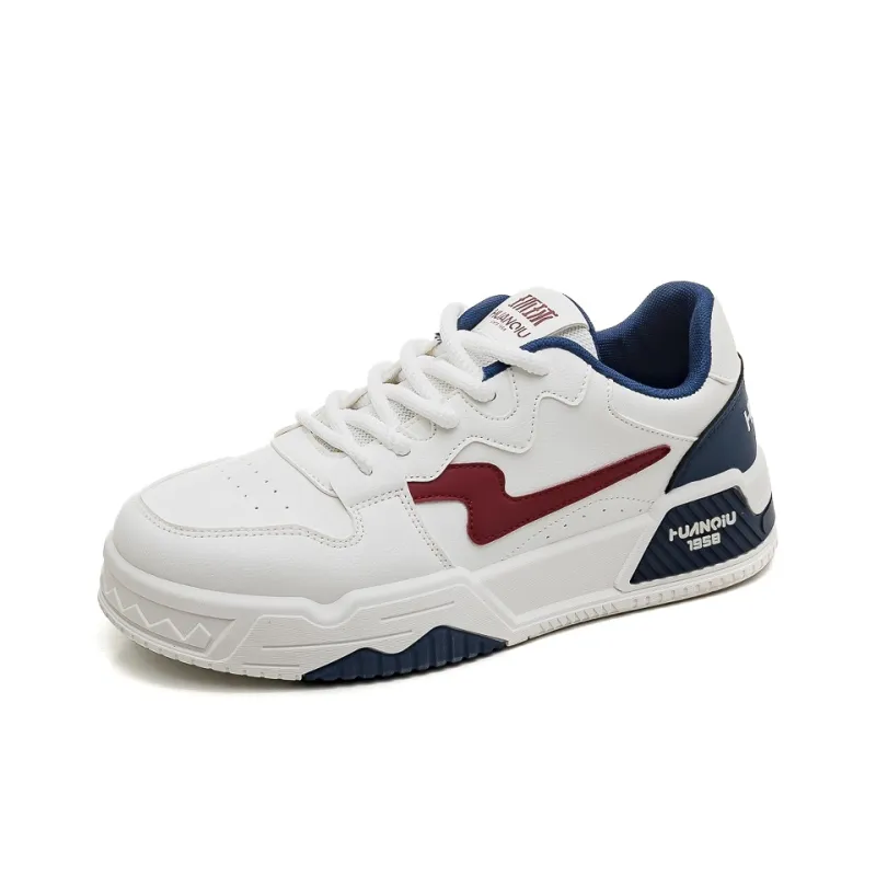 HUANQIU Slip Resistant Shock Absorbers With Abrasion Resistant Properties Low Top Skateboard Shoes Men's Red Blue-1