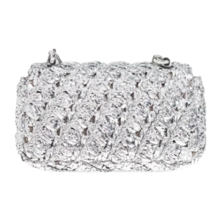 TORY BURCH Kira Nylon Shoulder Bag Mini Women's Silver-2