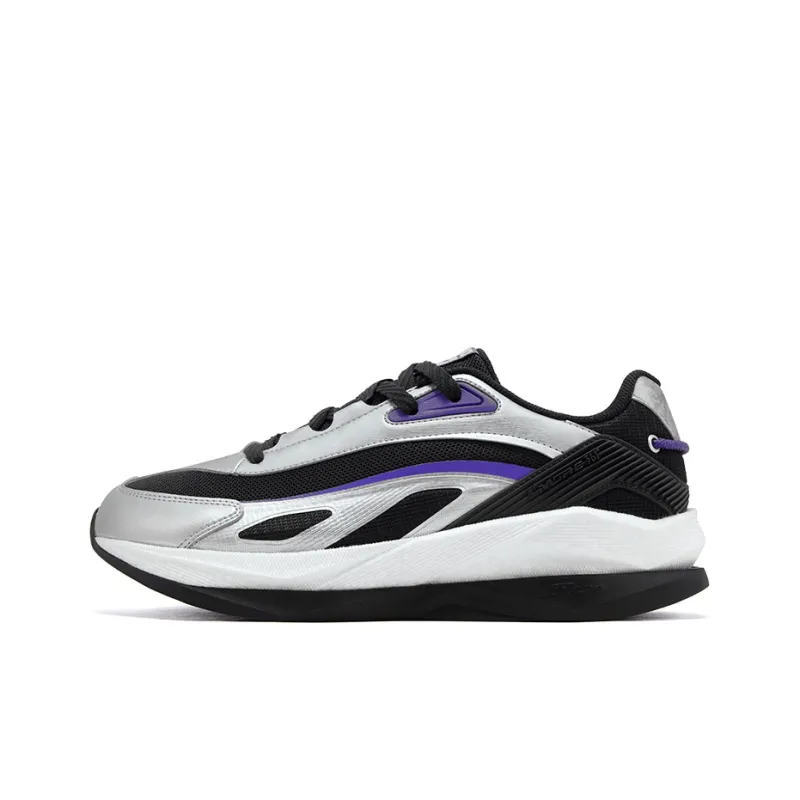 361° Spaceship Anti Slip Wear Resistant Low Top Casual Shoes Men's Black Silver Gray-0