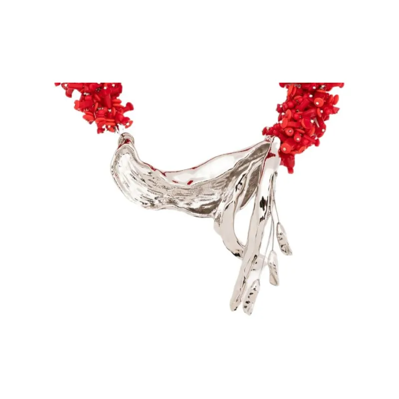 DRIES VAN NOTEN Aluminum, Glass, Brass Necklaces Women's Silver-0