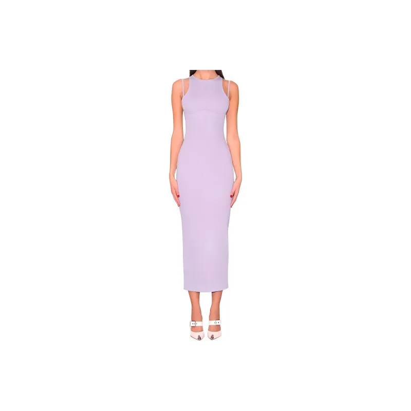 Fleur Du Mal Strappy Ribbed Maxi Dress-0