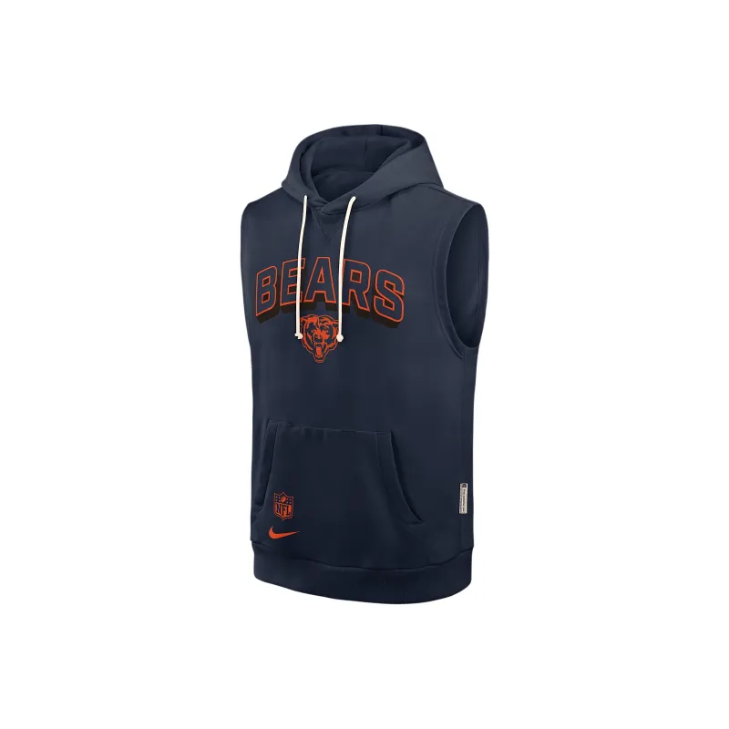 Nike Chicago Bears Sideline Men's Nike Dri FIT Nfl Sleeveless Pullover Hoodie-0