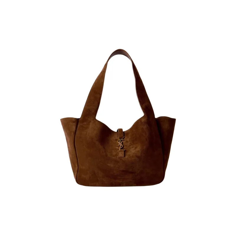 SAINT LAURENT LE5A7 Suede Tote Bag, Shopping Bag, Shoulder Bag Women's Brown-0