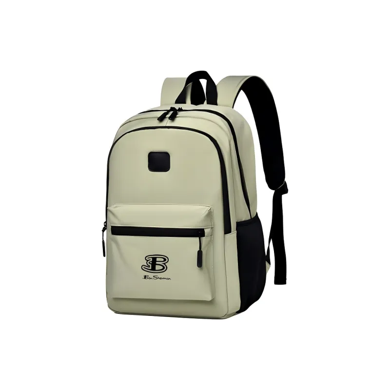 BEN SHERMAN Nylon Backpack Unisex Avocado Green/Gray/Light Gray-1