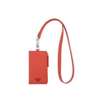 EMPORIO ARMANI Polyurethane Card Holder Men's Orange Red