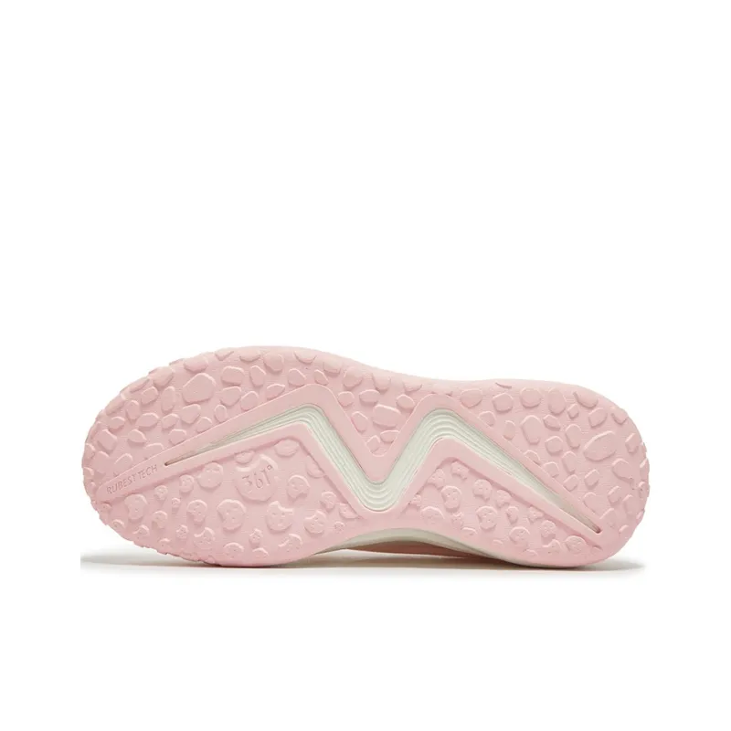 361° Anti Slip Wear Resistant Low Top Skateboard Shoes Women's White Pink-4