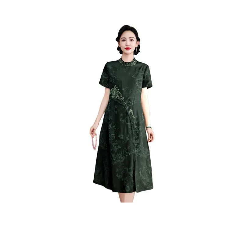 Yi Mengyuan Silk Short Sleeved Dress Women's-5
