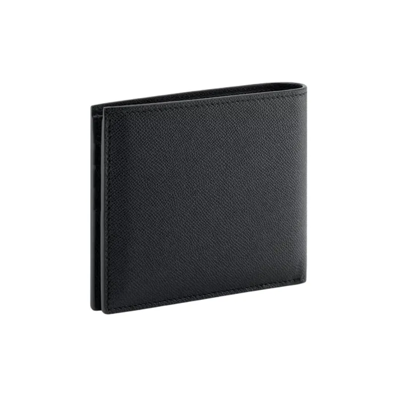 BVLGARI Calfskin Wallet Men's Black-1