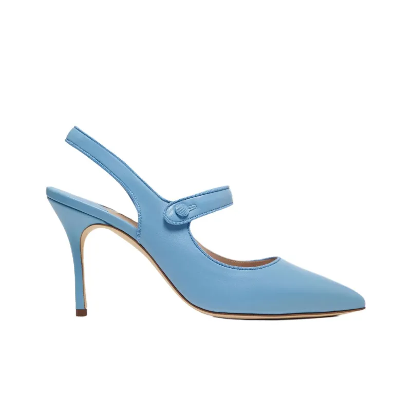 MANOLO BLAHNIK Camparisli Slim Heel High Heels 9cm Women's Blue-1