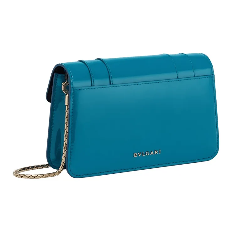 BVLGARI Serpenti Forever Calfskin Wallet, Shoulder Bag Women's Blue-1