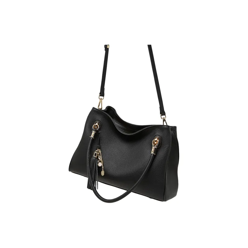 PIERRE CARDIN Cow Leather One Shoulder Handbag Tote Women's Maroon/Black-8