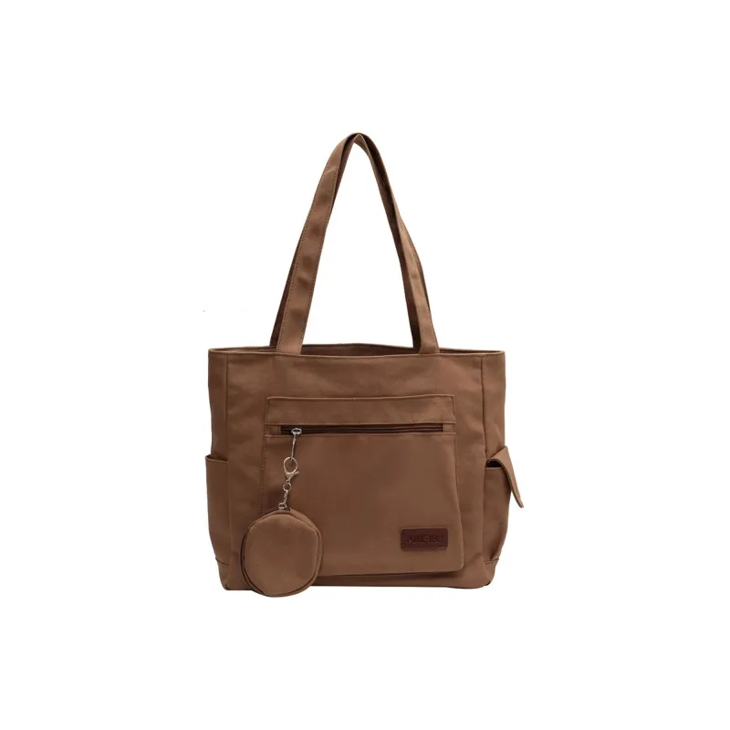BUBM Canvas Bag, Shoulder Bag Women's White/Navy Blue/Khaki-12