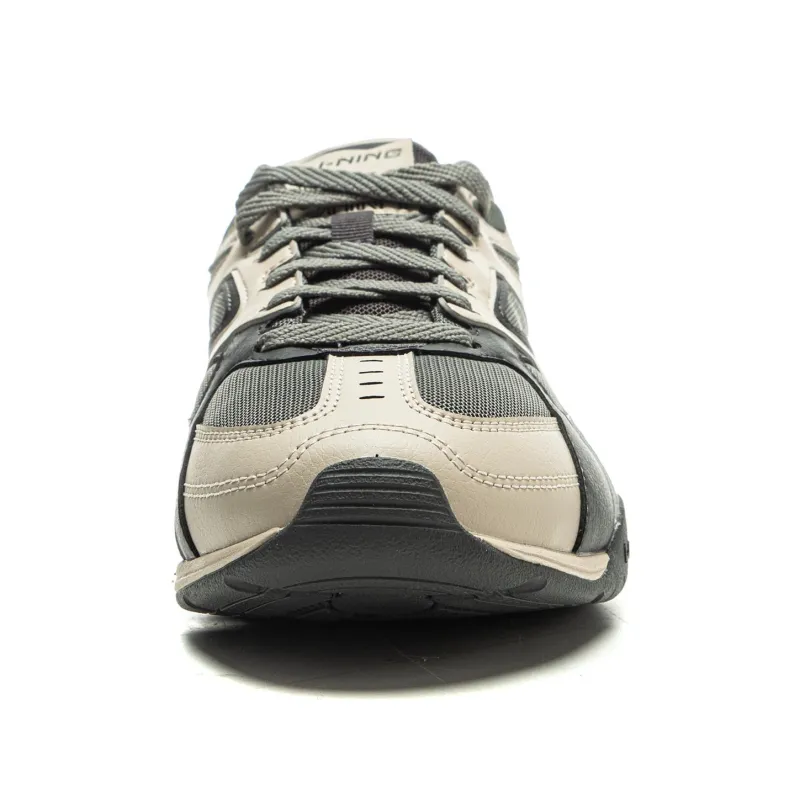 LiNing Film Retro Slip Resistant, Abrasion Resistant, Lightweight Low Top Casual Shoes Men's Gray Green-4