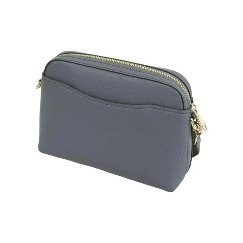 Furla Leather Shoulder Bag, Crossbody Bag Extra Large Women's Dark Gray-3