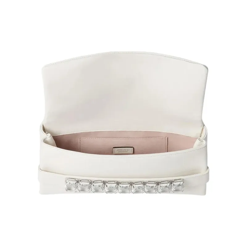Jimmy Choo Leather Shoulder Bag Unisex White-3