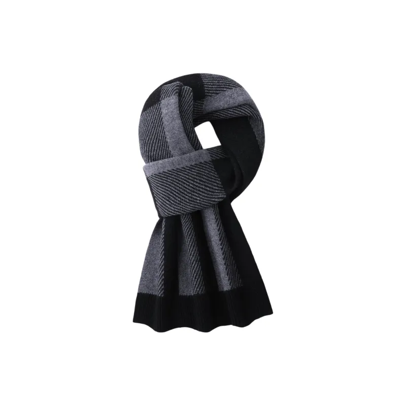LIBO Sheep Wool Knit Scarves Men's-7