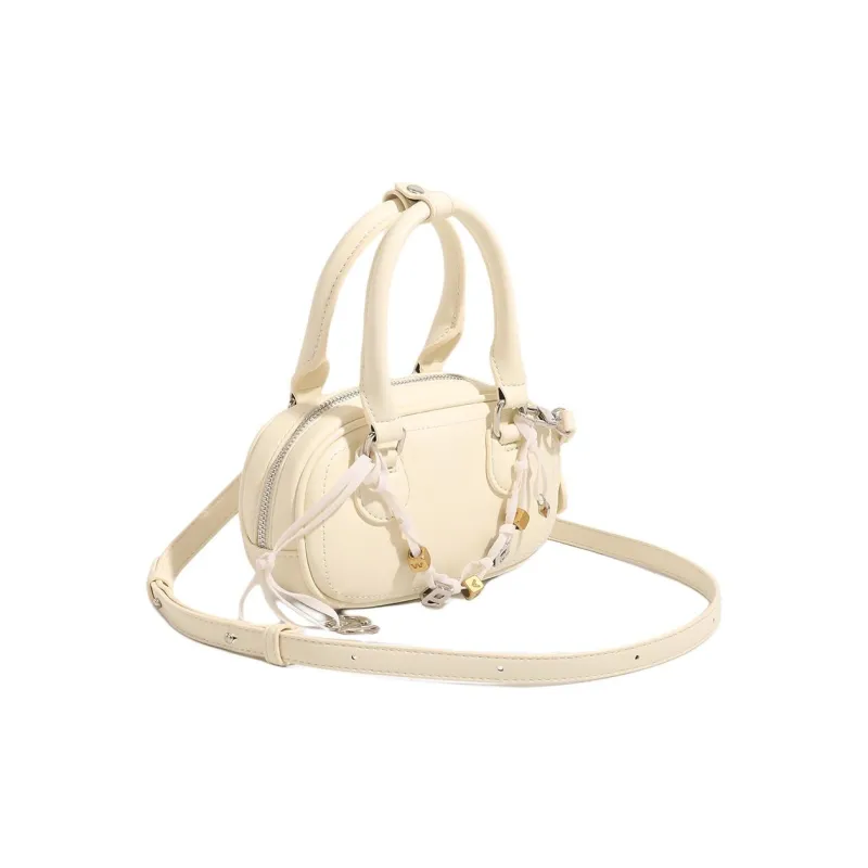 Pivsnu Synthetic Leather Shoulder Bag, Crossbody Bag, Handbag Women's Cream Yellow/Dark Chocolates-1
