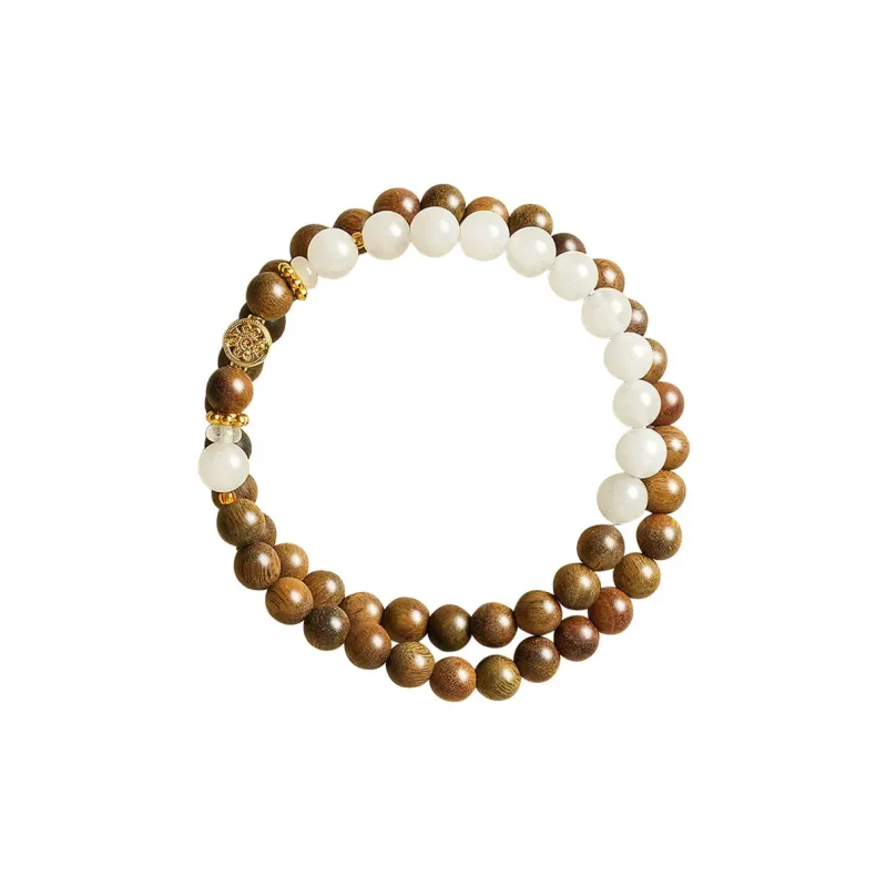 ZUIWENGLANGYASHANWENCHUANG Green Sandalwood Bracelets Unisex-0