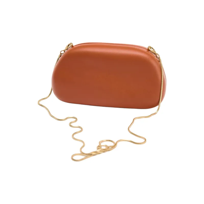 ZARA Polyurethane One Shoulder Crossbody Clutch Trumpets Women's Orange-2