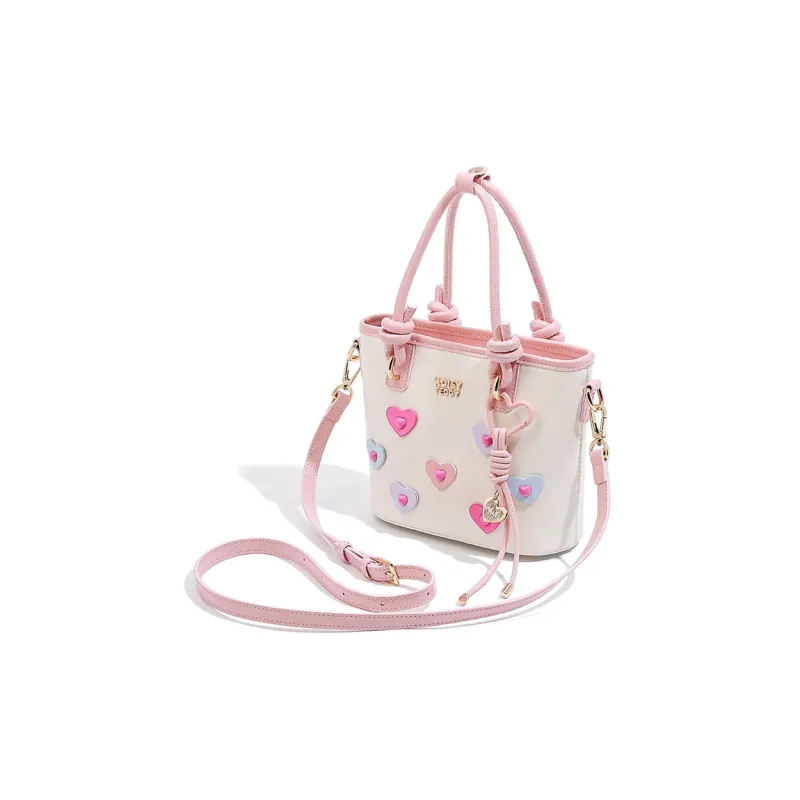 NOISY TEDDY PU One Shoulder Bag Tote, Handbag Regular Women's White-3