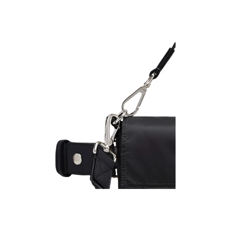 FENDI PORTER Collaboration Baguette Cow Leather Handbag Fanny Pack Medium Size Men's Black-4