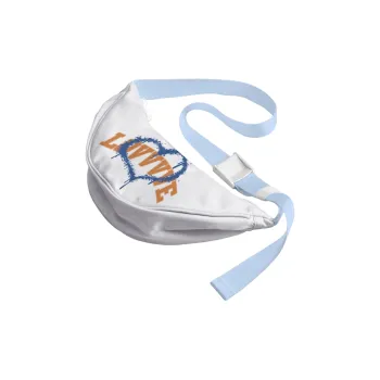 QRST Polyester Crossbody Bag, Shoulder Bag Unisex White/Apricot