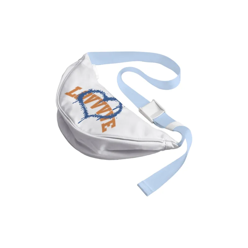 QRST Polyester Crossbody Bag, Shoulder Bag Unisex White/Apricot-0