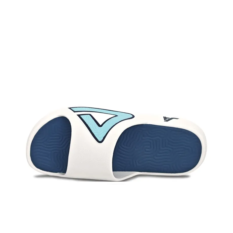 PEAK Tai Ji1.0 Quiet, Slip Resistant, Odor Resistant Slide Slippers Unisex Ecru Light Blue-4