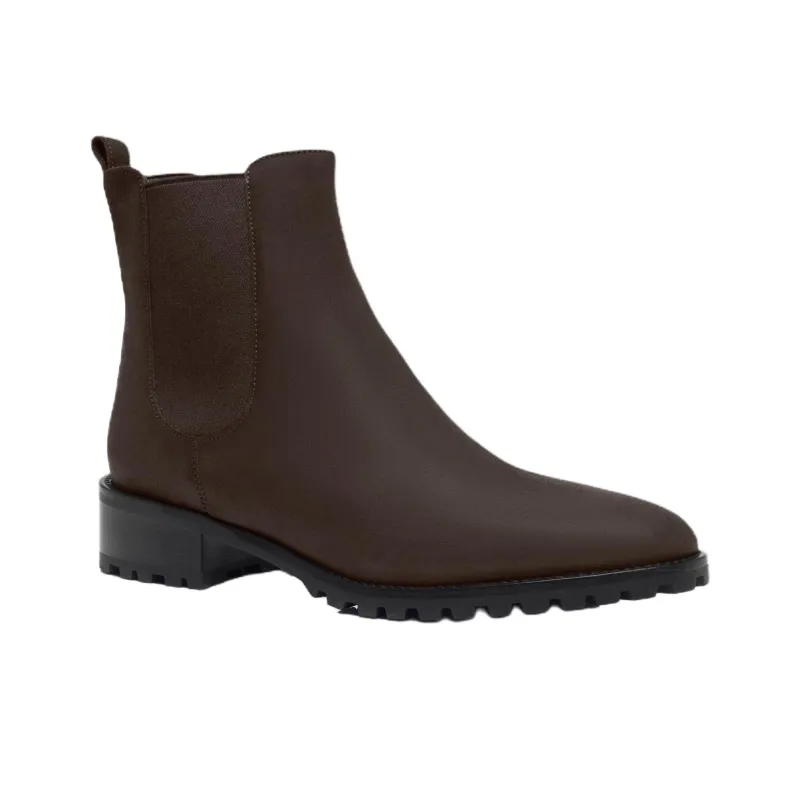 MANOLO BLAHNIK Chelata Short Chelsea Boots 3cm Women's Brown-2