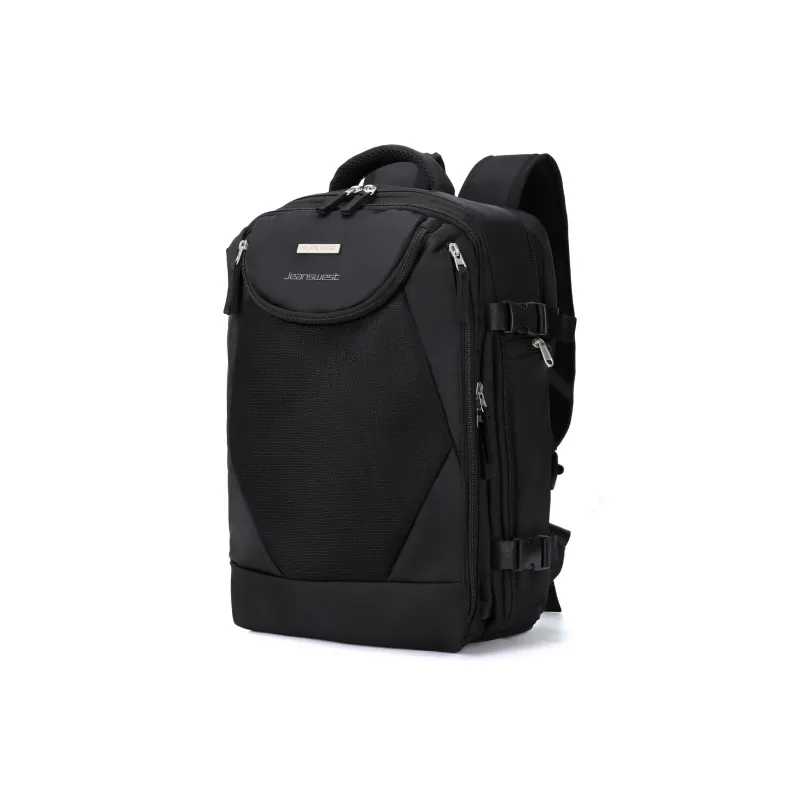 JEANSWEST Polyamide Backpack Unisex Black/Pink-1