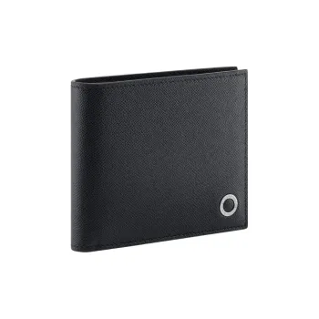 BVLGARI Calfskin Wallet Men's Black