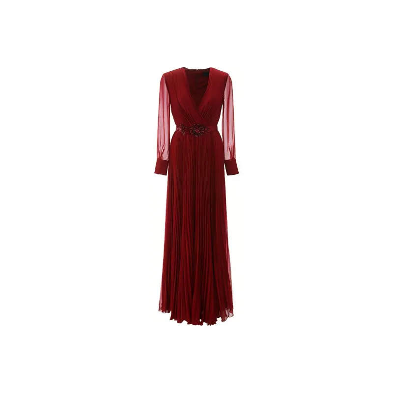 MaxMara Long Sleeved Dresses Women's Red-0
