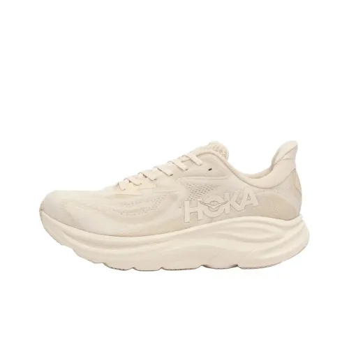 HOKA ONE ONE CLIFTON 10 Anti Slip Wear Resistant Low Top Casual Running Herren Men's Ecru