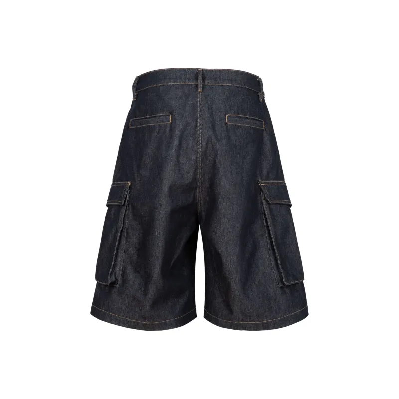 ORANGE DRAGON 2025 Summer Denim Shorts Unisex Dark Blue-1