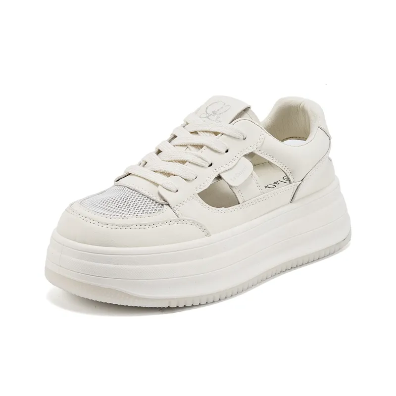 La Chapelle Low Top Skateboard Shoes Women's Beige-1