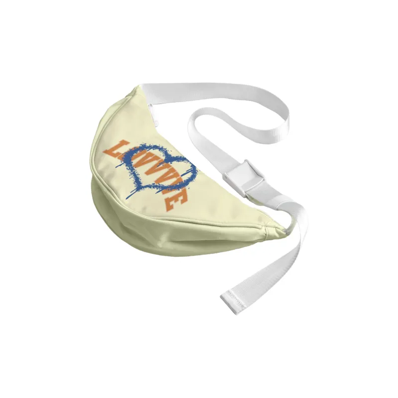 QRST Polyester Crossbody Bag, Shoulder Bag Unisex White/Apricot-5
