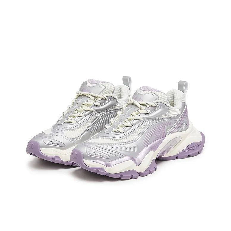 Champion Tooth Shark 2.0 Balance Low Top Chunky Sneakers Women's Silver White/Gray Tone Grape Purple-1