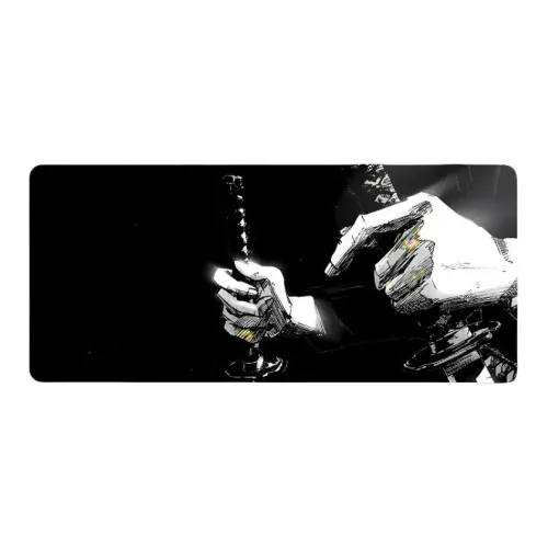 DANYIN Black White Anime Extra Large Minimalist Style Premium Desk Mat For Anime Esports Office, Washable Mouse Pads