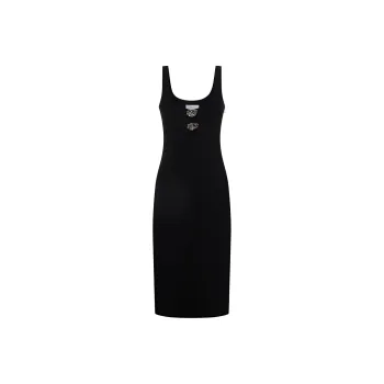Blumarine Rose Plaque Cut Out Detailed Midi Dress
