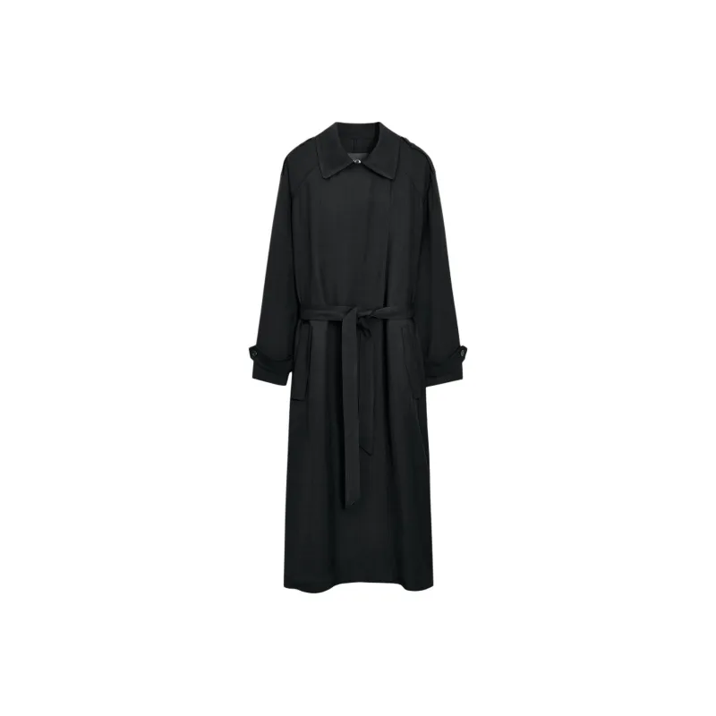 ZARA Trench Coats Women's Black-0