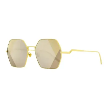 MCM Metal Irregular Shape Sunglasses Women's Gold