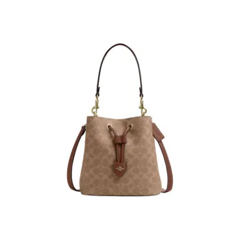 COACH Rowan Leather Bucket Bag Handbag Trumpets Women's Brown