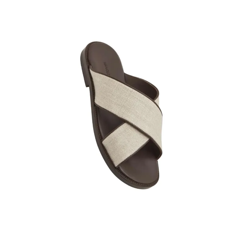 MANOLO BLAHNIK Slide Slippers Men's Cream-3