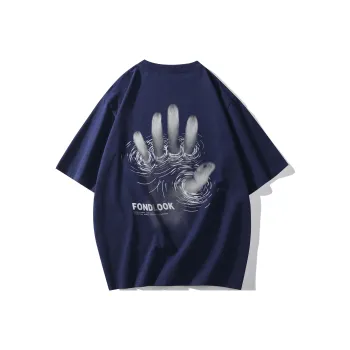 FONDLOOK T Shirts Unisex Navy Blue