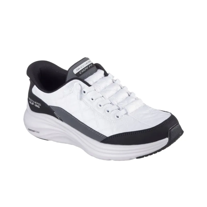 Skechers Contour Foam Cozy Fit Low Top Running Shoes Women's White Black-2