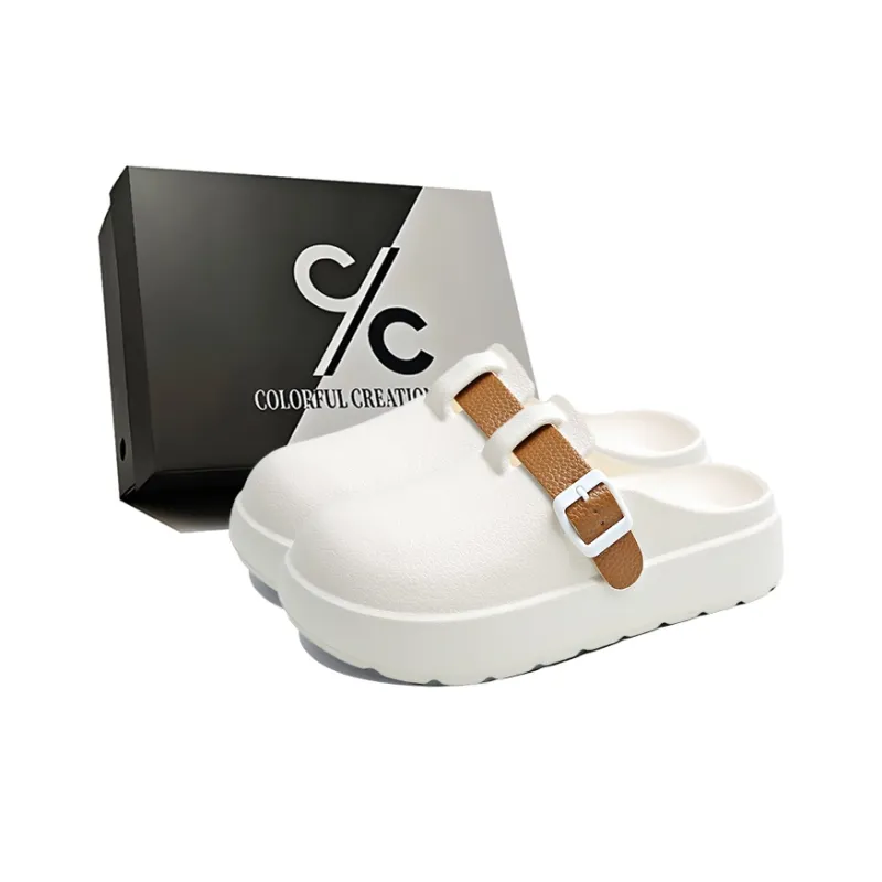 Colorful Creations EVA Cut Out Slip Resistant, Odor Resistant, Quiet Closed Toe Slippers Women's-7