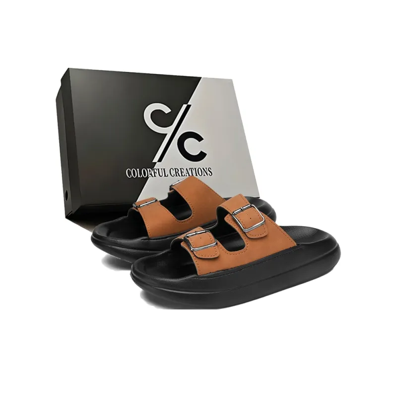 Colorful Creations EVA Stitching Quiet, Slip Resistant, Quick Dry Slide Slippers Men's Box-5