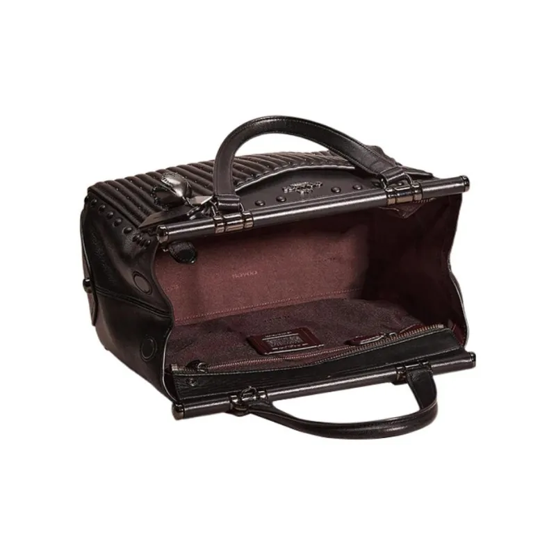 COACH Grace Nappa Leather Shoulder Bag Crossbody Bag Handbag Large Size Women's Black-5