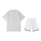 2 Pack (White Heather Gray Top+White Shorts)