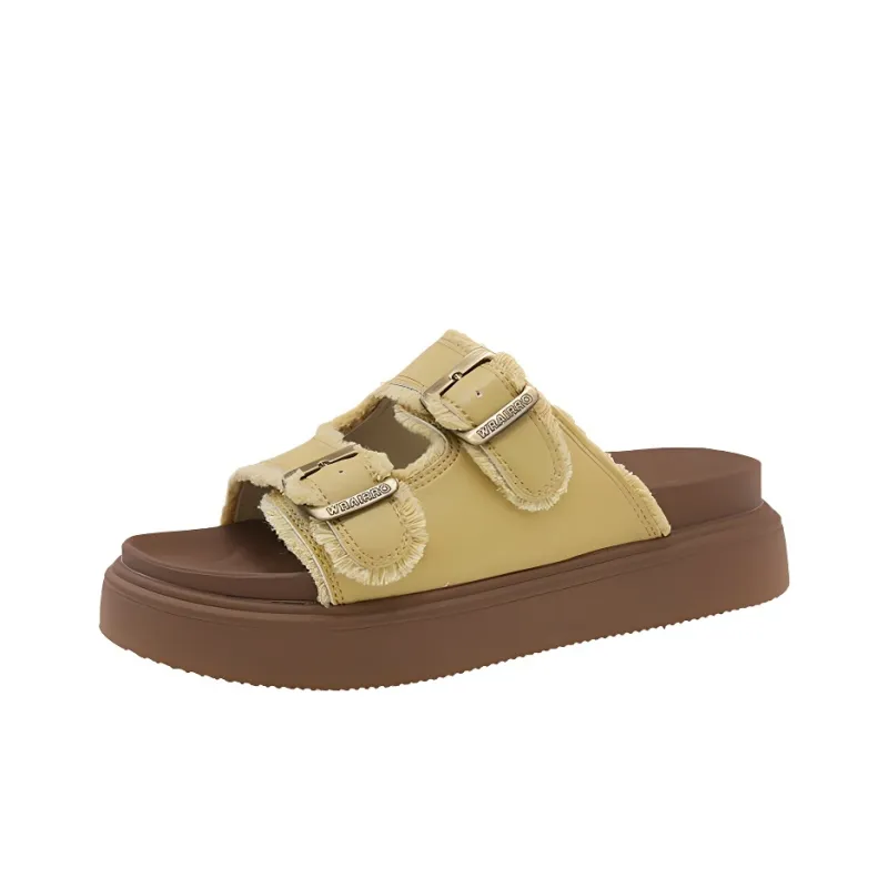 LXVB Slide Slippers Women's Black/Ecru/Yellow/Silver-8
